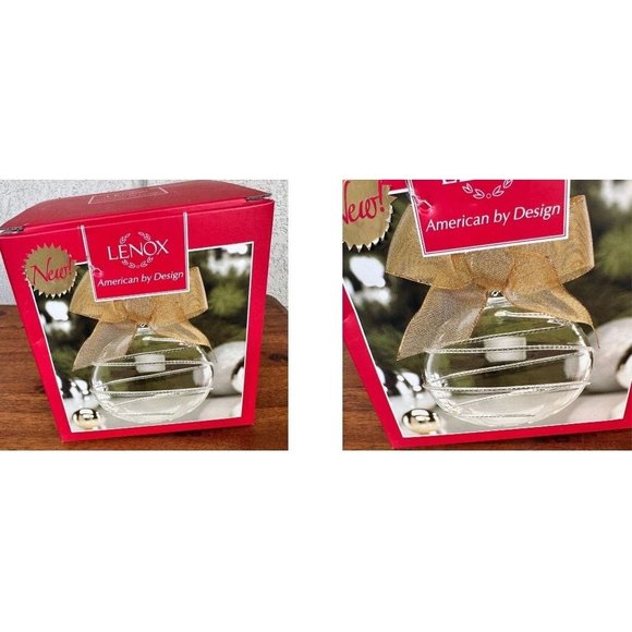 Lenox American By Design Blown Glass Ball Swirl Ornament 2012 Christmas Wedding - Picture 3 of 12